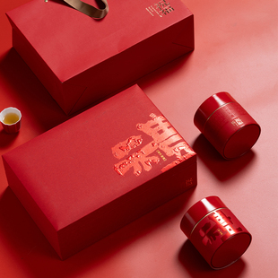 春节凤凰单丛古树红茶一斤装包装盒空礼盒，高档两铁罐茶叶礼盒