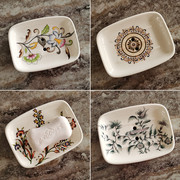 美式复古陶瓷香皂盒，沥水创意欧式肥皂盒浴室厨房，酒店皂碟皂托