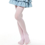 儿童舞蹈袜女童天鹅绒，柔软糖果袜白色，粉色芭蕾舞练功连裤袜
