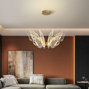 北欧唯美轻奢客厅卧室LED导光亚克力灯具温馨浪漫服装店餐厅吊灯