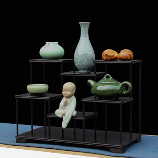 红木博古架小型工艺品展示架，实木紫光檀多宝阁置物架，茶壶茶具架
