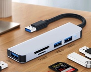USB读卡器+usb3.0分线器二合一micro sd/TF读卡器多功能USB扩展器