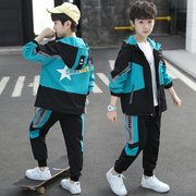 童装男童春秋装休闲套装，2024年中大童男孩运动洋气韩版两件套