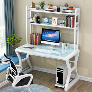 简易电脑台式桌写字桌，家用卧室书桌书架，组合一体桌简约学生学习桌