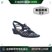 impoRammy 女式仿皮笼形坡跟凉鞋 - 白色 美国奥莱直发