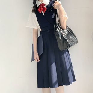 原创护奶裙jk制服正版长裙秋冬季套装红色学院风基础款全套连衣裙