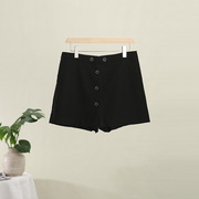 东阳家良月系列2023冬装，设计感单排扣高腰休闲短裤