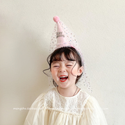 网红周岁儿童过生日帽子拍照头饰发箍派对装饰场景布置女孩ins风
