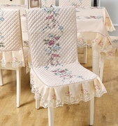 连体椅子套罩高端家用餐桌布套装，实木椅子坐垫加厚靠背通用凳子套