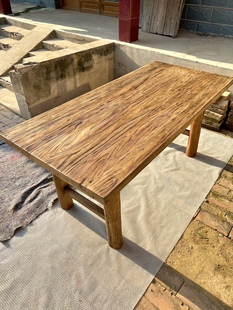 老榆木桌子复古茶桌原木实木桌子吧台长桌书桌餐桌阳台桌民宿定制