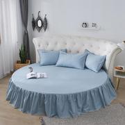 纯棉床裙圆床床笠床垫保护套全棉圆形床单2.0米2.2米园形床上用品