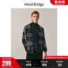 mbmindbridge秋季男士学院风，格子毛衣开衫，2023灰色v领针织衫