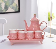 新欧式轻奢手工描金水具茶具套装家用客厅茶壶茶杯杯子水杯陶瓷