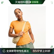 香港直邮潮奢monki女士，monki短袖橙色，t恤