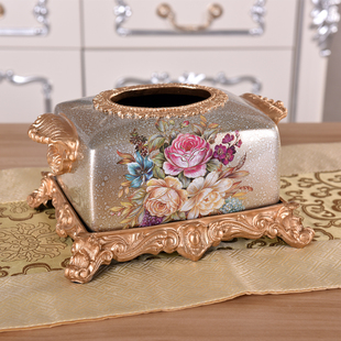 急速欧式纸巾盒客厅，家用高档树脂奢华茶几创意简约抽纸盒家居