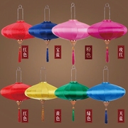 古典灯笼飞碟灯笼素色光版，纯色越南灯笼，防水室外古艺绸缎钻石灯笼