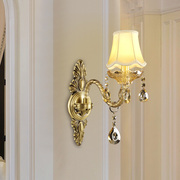 阿灯欧式全铜水晶壁灯复古美式过道玄关灯具温馨卧室床头墙灯B339
