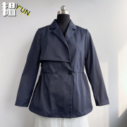 韫yun2023秋季女装西装，领韩版中款外套收腰显瘦双排扣短风衣
