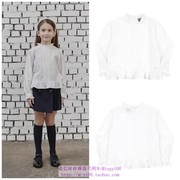 been韩国2023春秋儿童，白色木耳领长袖衬衫，上衣童装100-155
