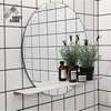 灰方现代简约创意浴室镜子圆形贴墙置物壁挂镜设计师洗手间镜子