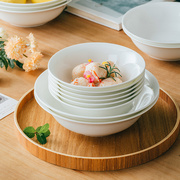 6个装陶瓷商用大碗吃面碗汤碗，纯白骨瓷餐具，碗家用中式大号泡面碗
