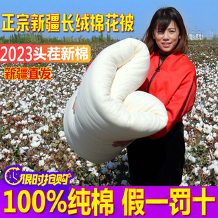新疆长绒棉花被棉絮一级长绒棉100%全棉手工被芯垫被学生春秋冬被