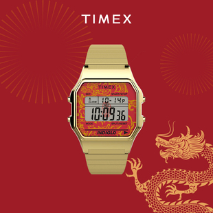 龙年限定款timex天美时t80系列，复古电子手表情侣tw2w49400