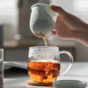 耐高温玻璃杯茶杯个人专用杯子茶水分离泡茶杯办公室陶瓷过滤水杯
