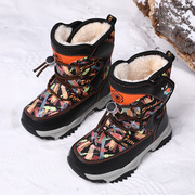 男童棉靴儿童运动鞋加绒加厚保暖棉鞋防水中大童靴子防滑雪地靴