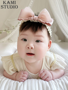 新生婴儿发带女宝宝，蝴蝶结发饰百天婴幼儿公主，头花满月女婴头饰