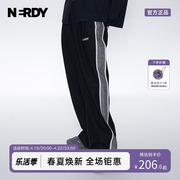 NERDY2023春夏侧缝点缀牛仔长裤情侣同款直筒裤子女韩国潮牌