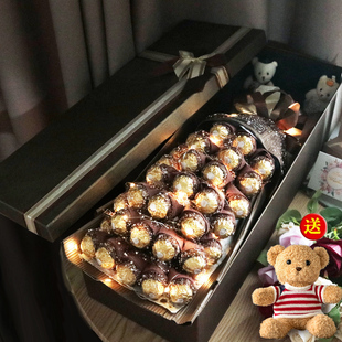 费列罗巧克力花束礼盒装，送女朋友老婆妈妈创意，生日520情人节礼物