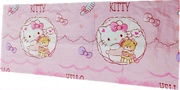 全棉印花斜纹卡通kitty长枕套，双人枕套kt猫粉色抱小熊可订做