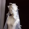 头纱长短款白色羽毛新娘结婚礼，写真拍照影楼摄影造型手工头饰