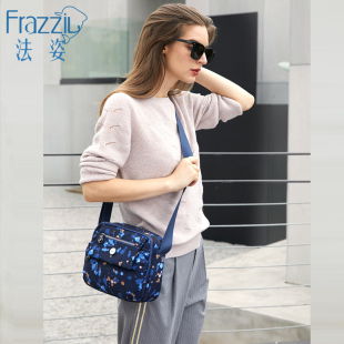 Frazzil/法姿女包斜挎包休闲尼龙帆布包简约单肩时尚小方包潮