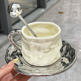 高颜值轻奢咖啡杯高档精致女生陶瓷欧式下午茶，茶具杯碟套装高级感