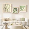 北欧客厅三联装饰画绿植正方形组合沙发背景墙挂画奶油风餐厅壁画