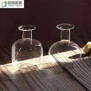 玻璃小花瓶日式手作干花花瓶桌面装饰花器摆件透明水培玻璃花瓶