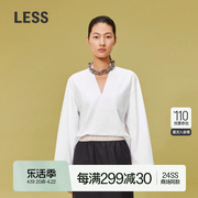 商场同款LESS2024年春新中式宽松白衬衫上衣女2O2211310