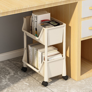 桌下书架可移动办公室小推车落地桌面收纳书柜，学生宿舍置物架带轮
