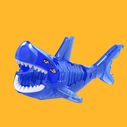 兼容乐高积木动物加勒比海盗透明蓝大鲨将牌XL015男孩子益智玩具
