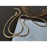 意大利工艺软蛇骨18k黄金项链，浅金色au750蛇皮，锁骨链叠戴颈饰(戴颈饰)女款