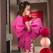 ins网红蝴蝶结婚房装饰结婚婚礼，房间拍照布置红色eva材质材料包