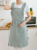 日式小清新围裙家用厨房，围裙条纹木耳边背心，家务清洁防污工作服