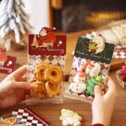 圣诞饼干袋卡头卡通包装袋糯米船页眉卡家用曲奇透明烘焙甜品打包