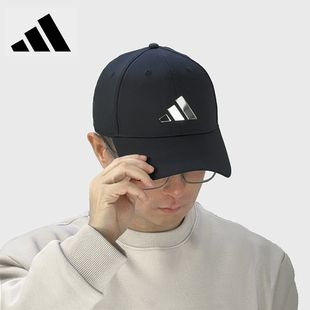 adidas阿迪达斯高尔夫帽金属色微标logo运动遮阳棒球帽子男HT5779