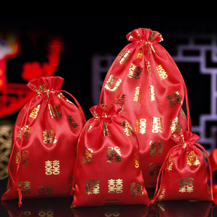 红色双喜烫金喜糖袋中国风喜糖盒创意喜庆回礼袋结婚糖果袋伴手礼