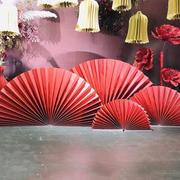 高档创婚意庆道具纸扇团具扇中国风扇折子摄影拍摄道婚礼现场