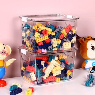 kaman乐高玩具收纳箱儿童拼装积木分类整理箱零食透明收纳盒带盖