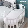 欧式婴儿床白色小圆床宝宝，床实木床摇篮床，新生儿多功能可拼接大床